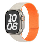 Correa de reemplazo magnética de silicona beige y naranja para Apple Watch