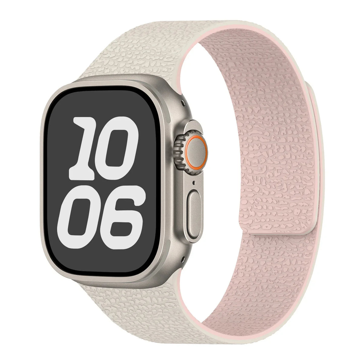 Correa de reemplazo magnética de silicona blanca y rosa para Apple Watch