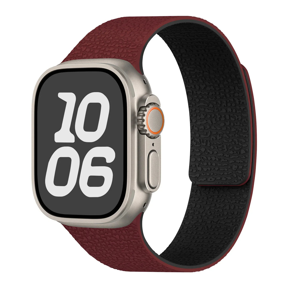 Correa de reemplazo magnética de silicona roja y negra para Apple Watch