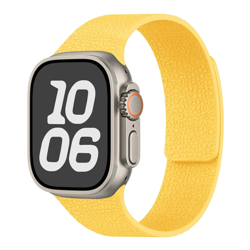 Correa de reemplazo magnética de silicona amarilla para Apple Watch