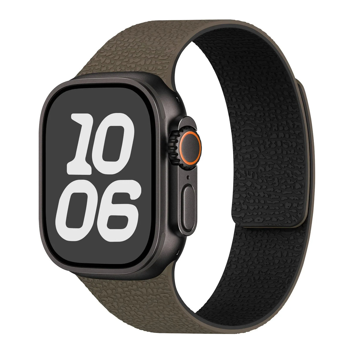 Correa de reemplazo magnética de silicona marrón y negra para Apple Watch