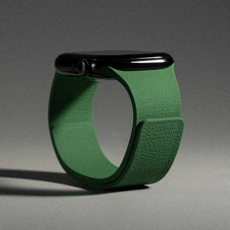Correa de reemplazo magnética de silicona verde para Apple Watch