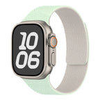 Correa de reemplazo magnética de silicona verde menta y blanca para Apple Watch
