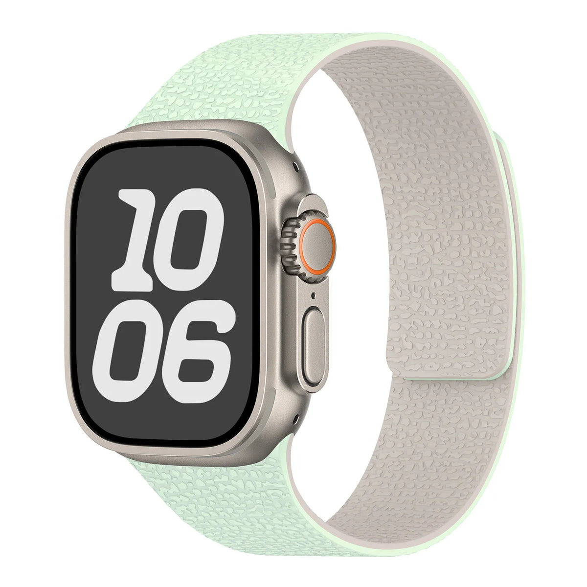 Correa de reemplazo magnética de silicona verde menta y blanca para Apple Watch