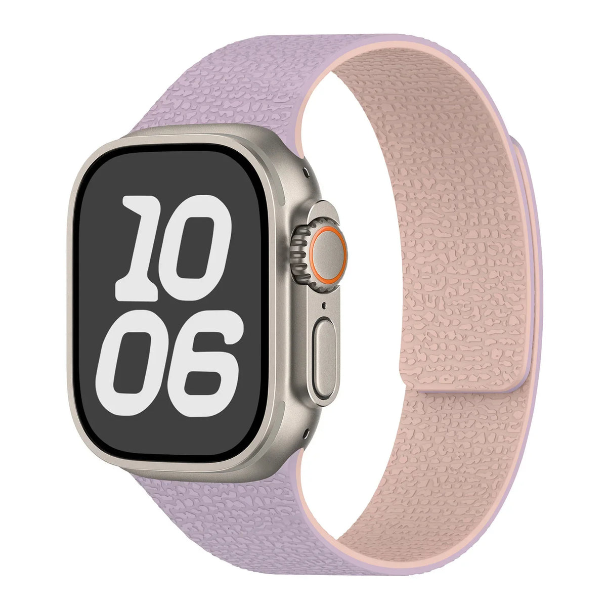 Correa de reemplazo magnética de silicona morada y rosa para Apple Watch