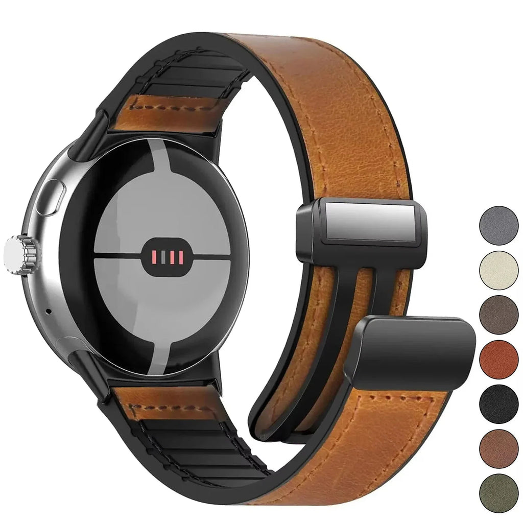 Brazalete de reemplazo para Google Pixel Watch 1, 2, 3, 4, 41 mm, 45 mm, en cuero marrón 