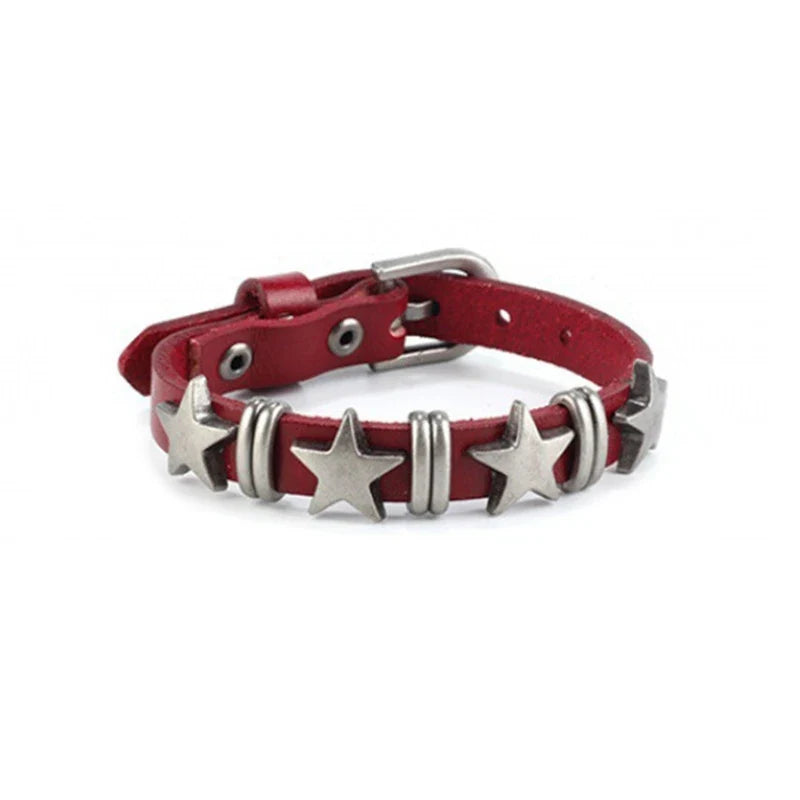 Pulsera de Estilo Vintage con Estrellas rojas