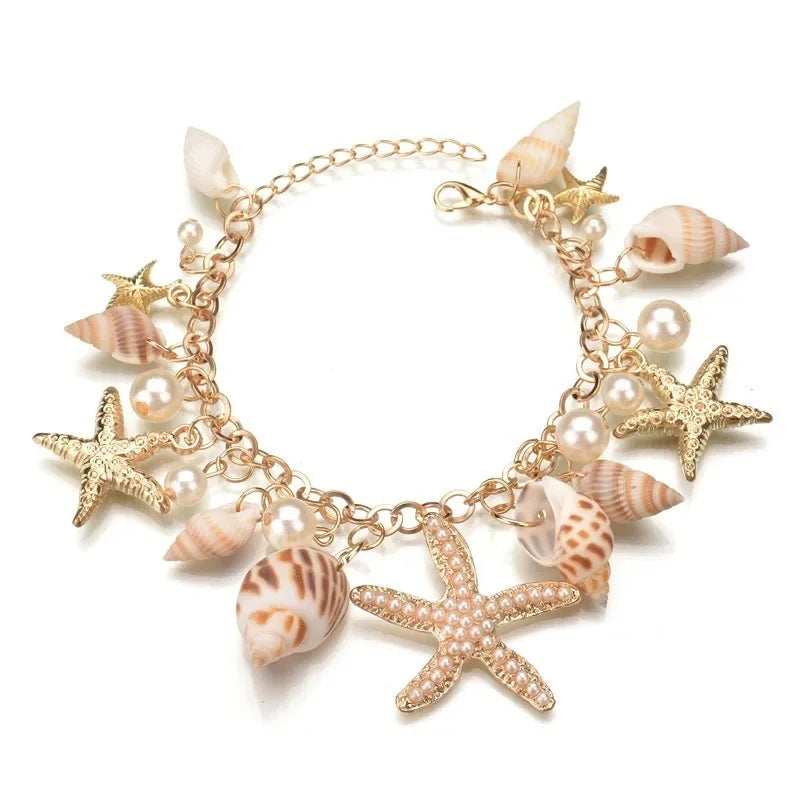 Pulsera Elegante con Conchas oro