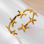 Pulsera Elegante Conchas Estrella de Mar y Vieiras estrella de mar oro