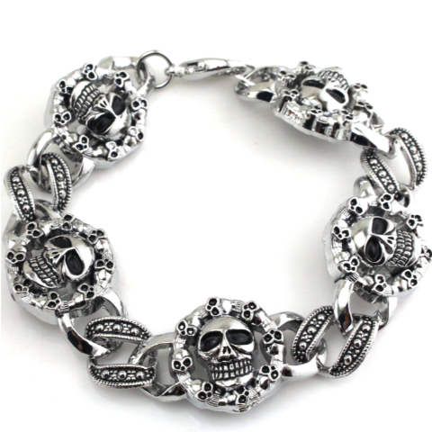 Pulsera de Acero Cabeza de Calavera
