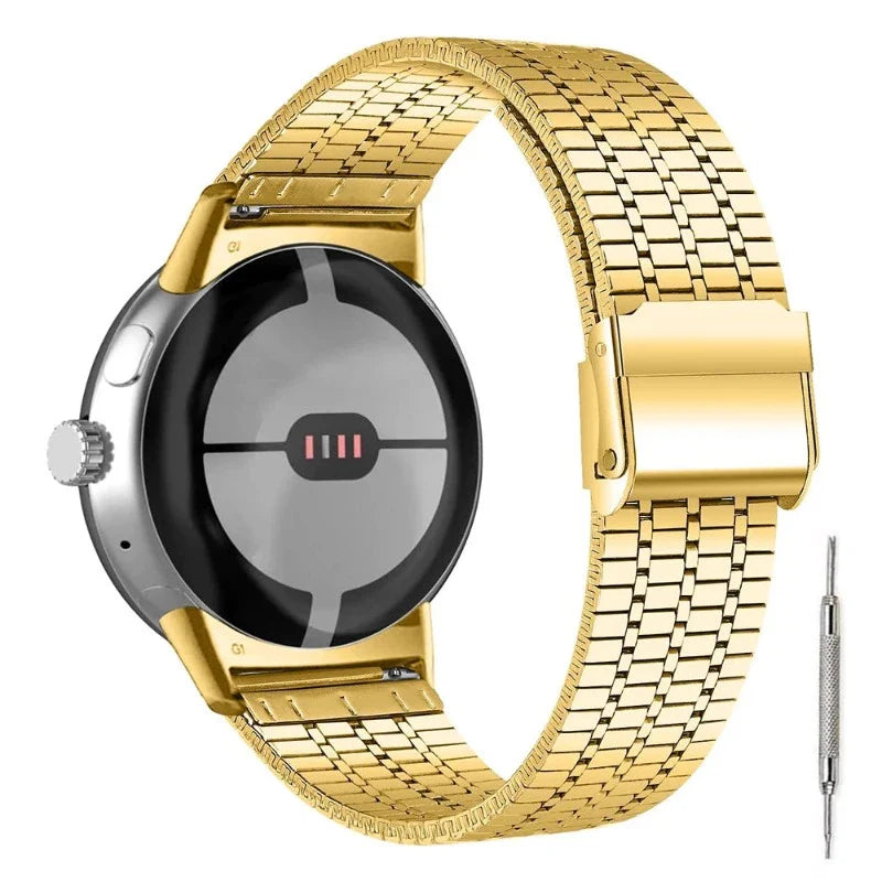 Pulsera de Acero Inoxidable Mallada para Smartwatch Google Pixel Watch 1 & 2 oro