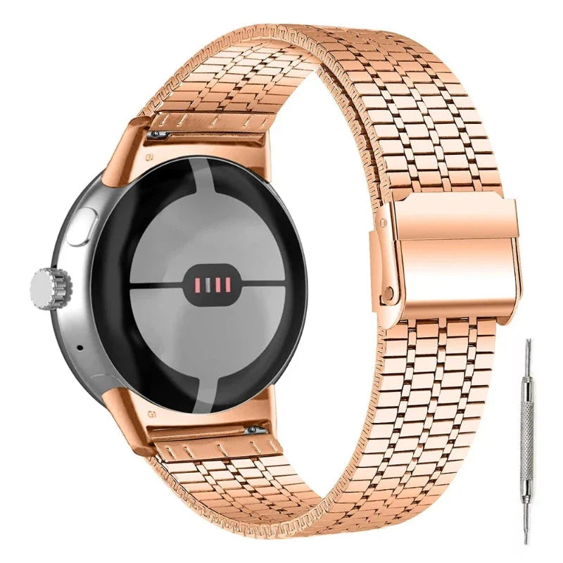 Pulsera de Acero Inoxidable Mallada para Smartwatch Google Pixel Watch 1 & 2 oro rosa