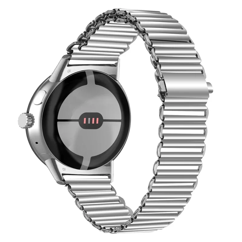 Pulsera de Acero Endurecido para Smartwatch Google Pixel Watch 1 y 2 gris plata 