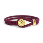 Pulsera de Cuerda con Brújula Náutica Rosa de los Vientos burdeos