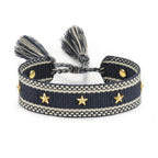Pulsera de Cuerda con Estrellas para Hombre o Mujer negra