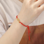 Pulsera de Cuerda con Colgante de Montaña para Mujer u Hombre rojo