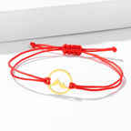 Pulsera de Cordón con Colgante Redondo de Montaña