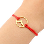 Pulsera de Cordón con Colgante Redondo de Montaña