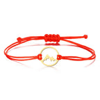 Pulsera de Cordón con Colgante Redondo de Montaña