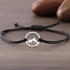 Pulsera de Cordón con Colgante Redondo de Montaña