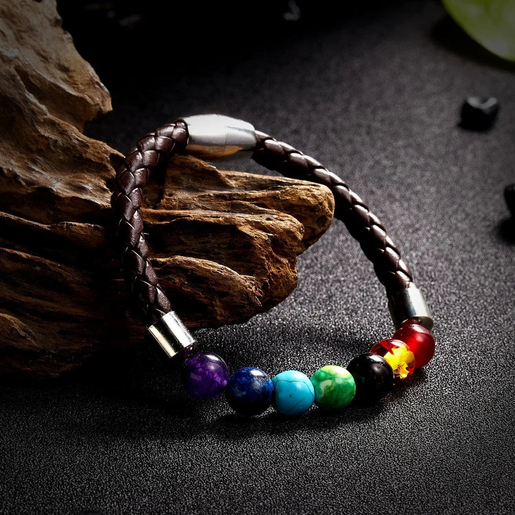 Pulsera de Cuerda y Piedras 7 Chakras