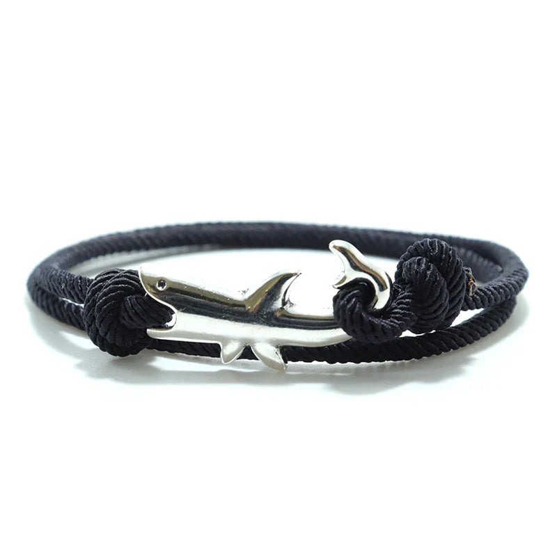 Pulsera de Cuerda Tiburón negra