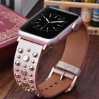 Pulsera de Cuero con Remaches para Apple Watch