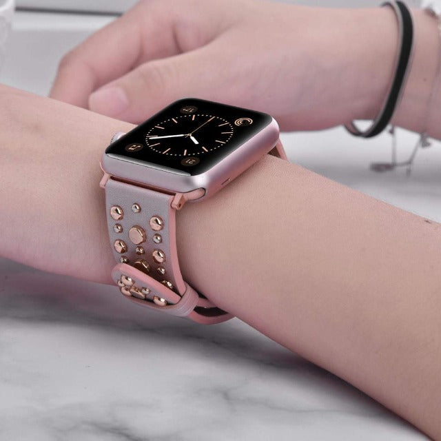 Correas de Cuero con Remaches para Apple Watch
