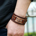 Pulsera de Cuero Águila Marrón