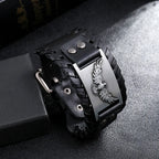 Pulsera de Cuero Águila Negra
