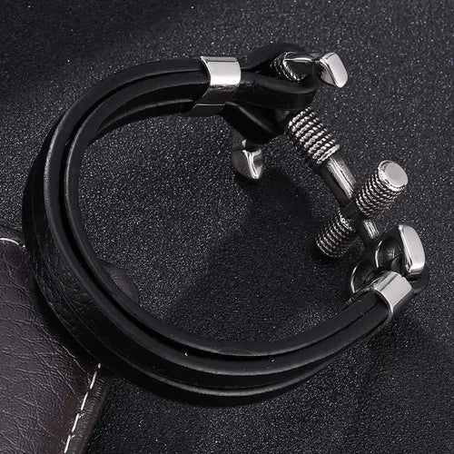 Pulsera de Cuero Ancla - el Invencible