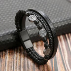 Pulsera de Cuero Árbol de la Vida con Perlas para Hombre estilo 2