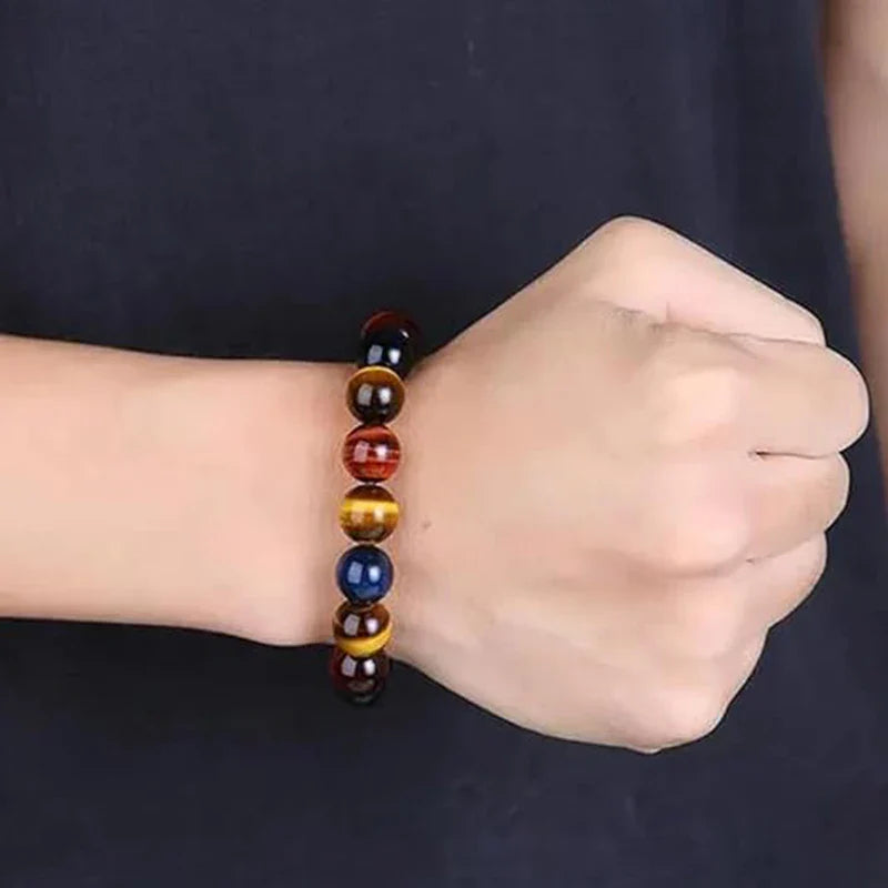 Pulsera de Ojo de Tigre, Ojo de Toro y Ojo de Halcón 