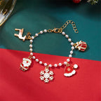 Pulsera de Perlas con Dijes Navideños