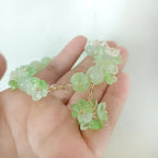 Pulsera de Perlas con Flores verdes