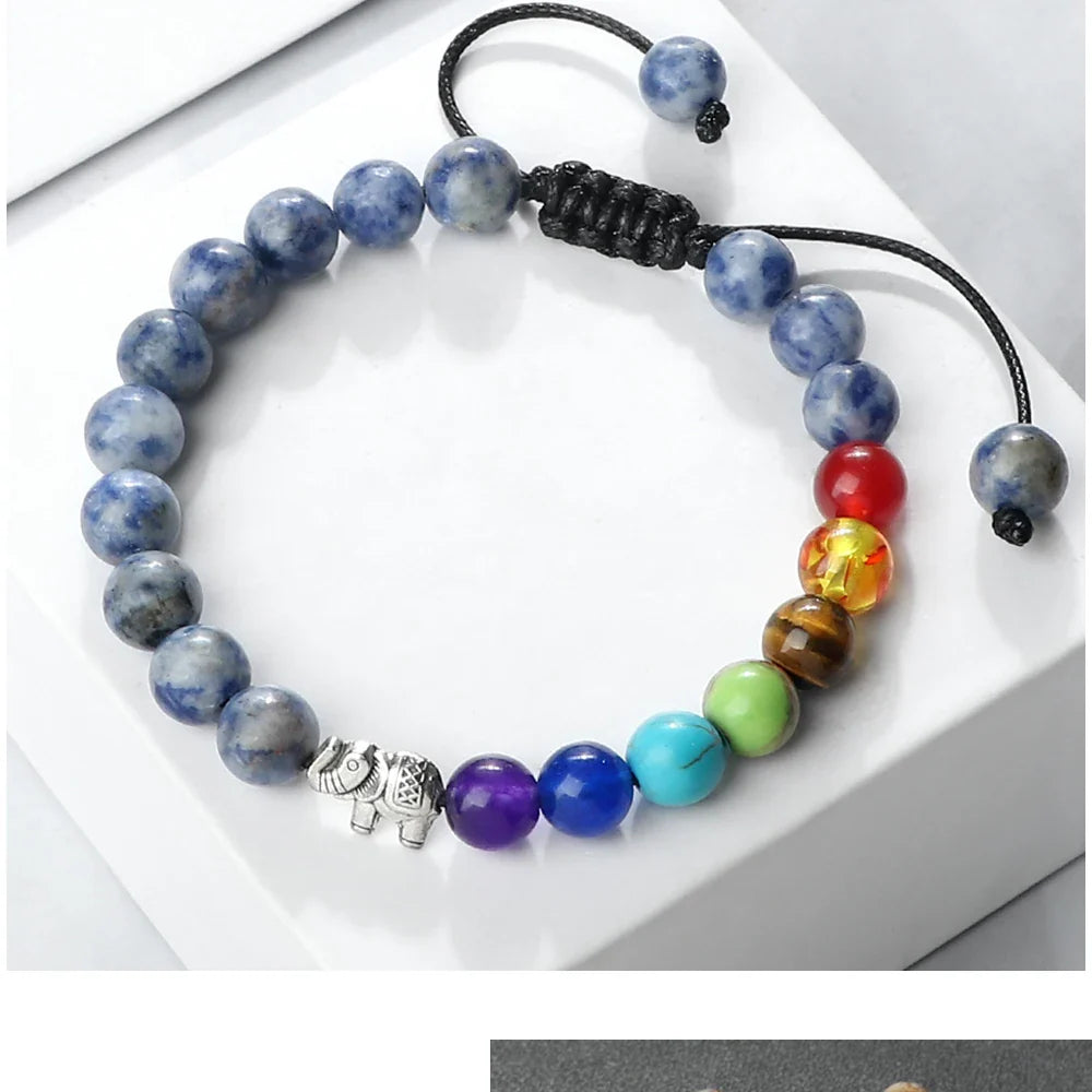 Pulsera de Piedras Naturales y Elefante 7 Chakras 10