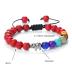 Pulsera de Piedras Naturales y Elefante 7 Chakras