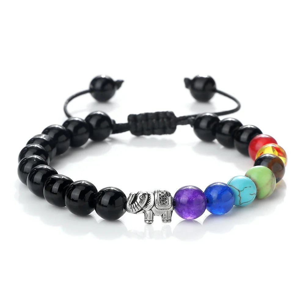 Pulsera de Piedras Naturales y Elefante 7 Chakras 2