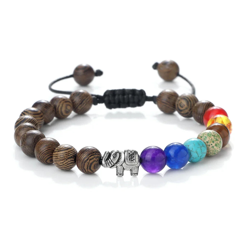 Pulsera de Piedras Naturales y Elefante 7 Chakras 8
