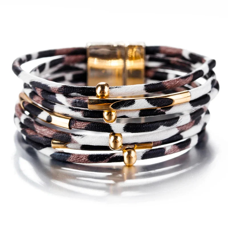 Pulsera Étnica Multicapa Leopardo 1