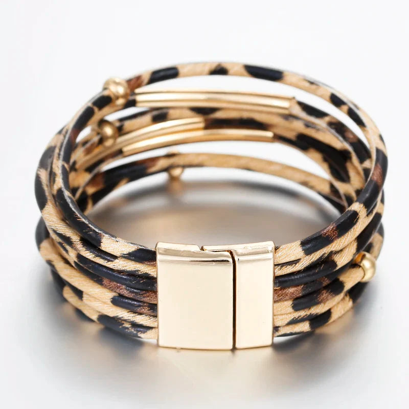 Pulsera Étnica Multicapa Leopardo 2
