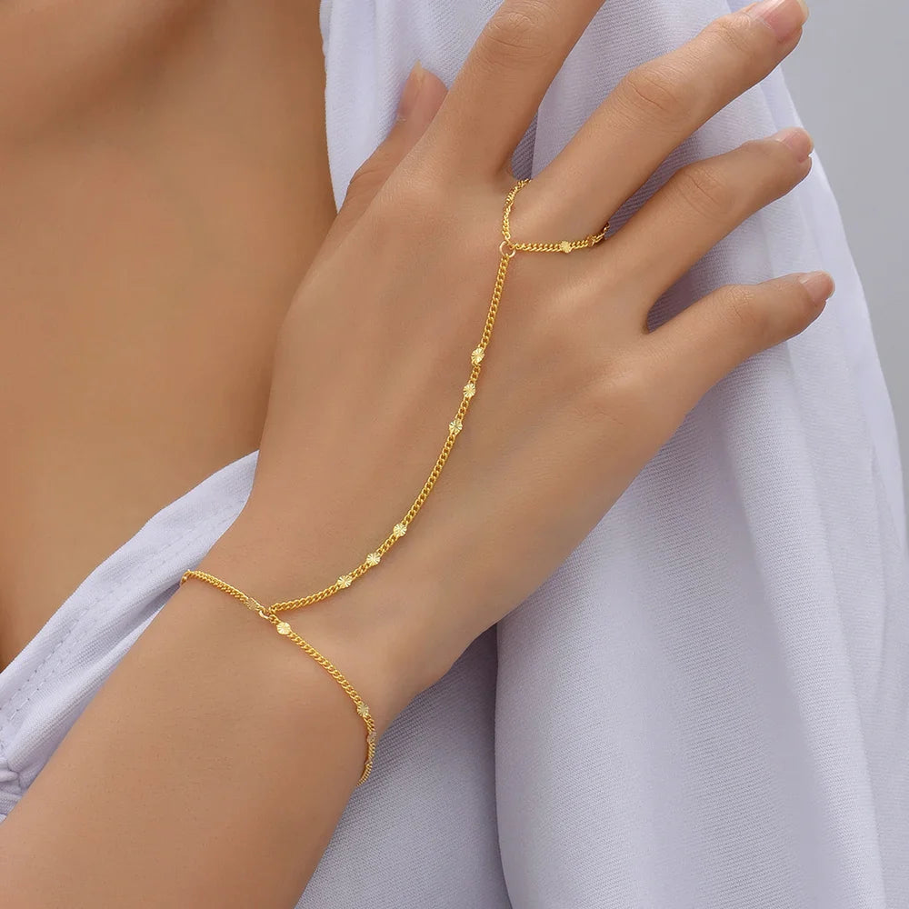 Pulsera para Mujer de Mano Joya para Mujer Cadena para Mano y Dedo