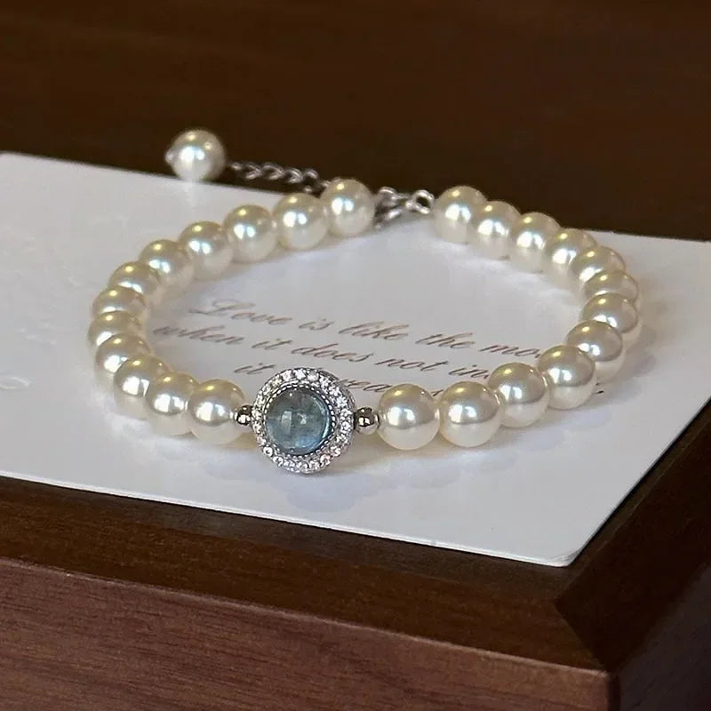 Pulsera Gourmette Elegante en Perlas
