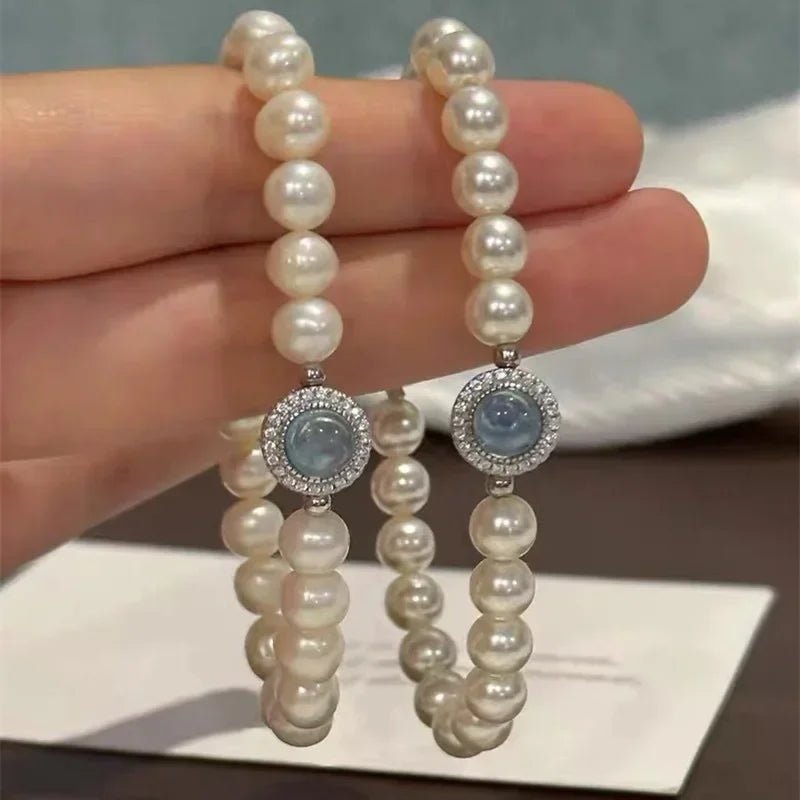 Pulsera Gourmette Elegante en Perlas