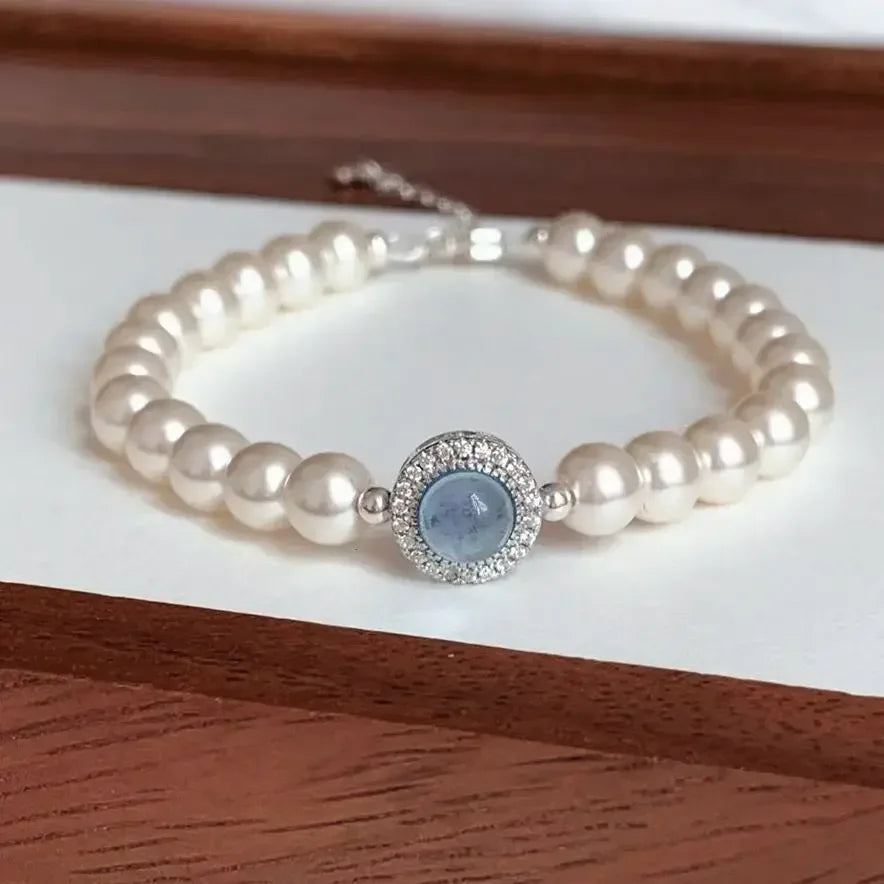 Pulsera Gourmette Elegante en Perlas