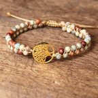 Pulsera Mujer Piedra Natural Violeta Árbol de la Vida
