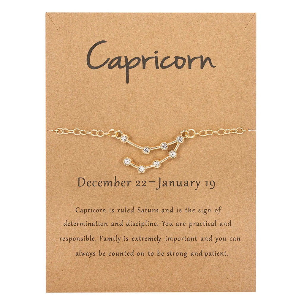 Pulsera Mujer Signo del Zodiaco 12 Constelaciones capricornio