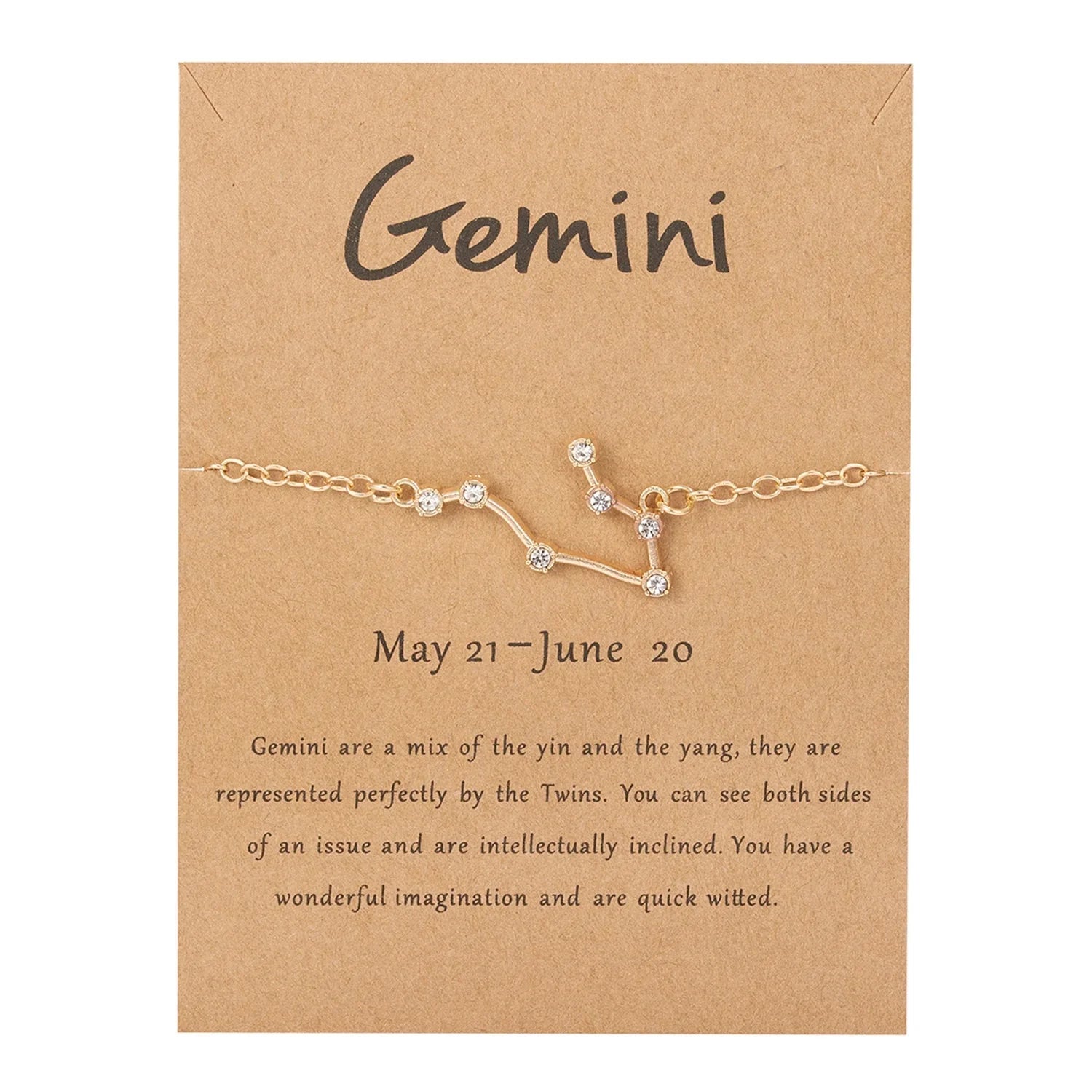Pulsera Mujer Signo del Zodiaco 12 Constelaciones géminis