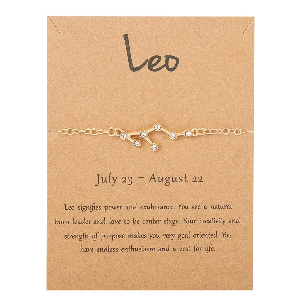 Pulsera Mujer Signo del Zodiaco 12 Constelaciones leo
