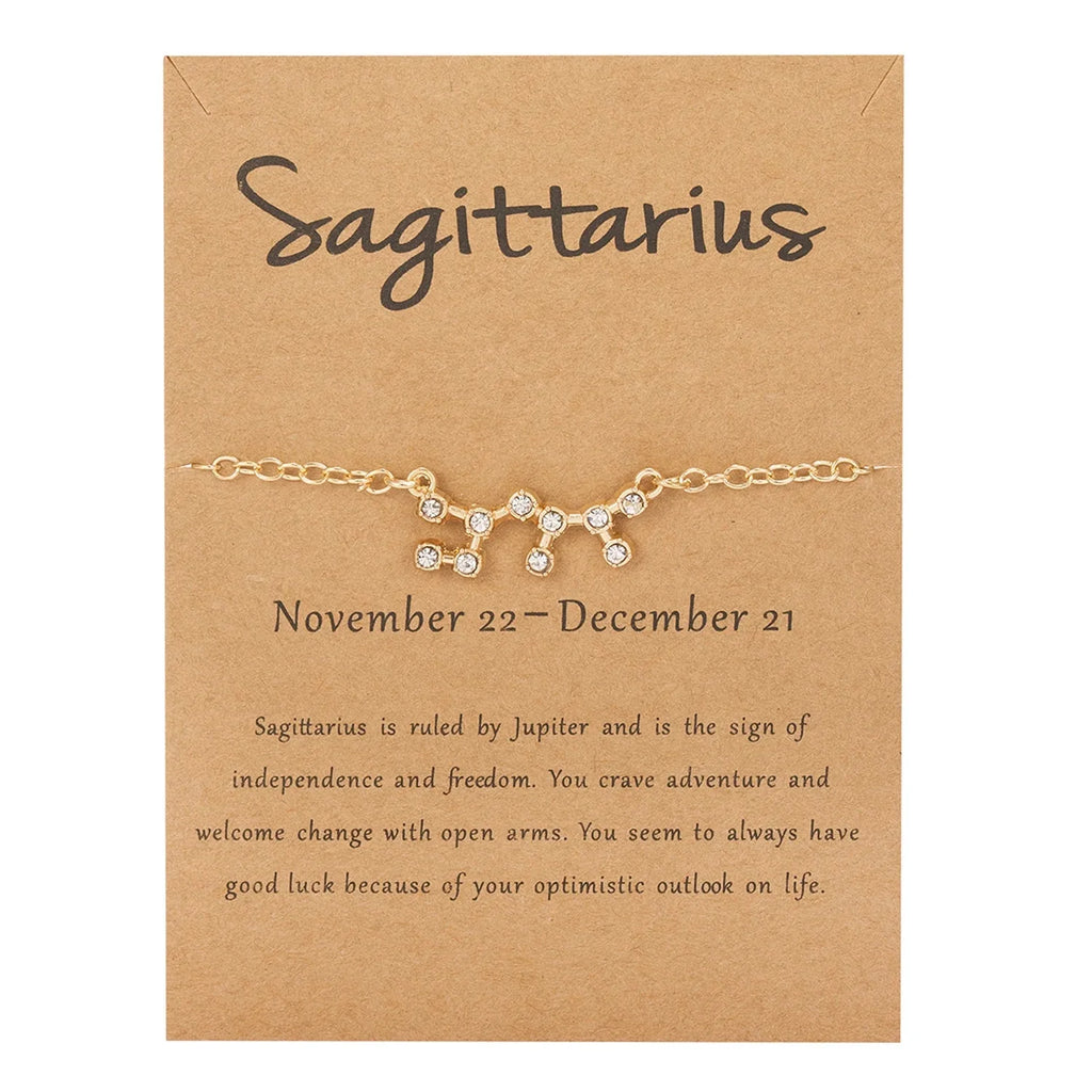 Pulsera Mujer Signo del Zodiaco 12 Constelaciones sagitario